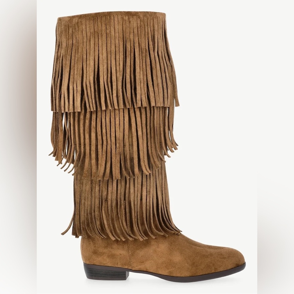 No Boundaries Tall Faux Suede Fringe Boots - Picture 4 of 8